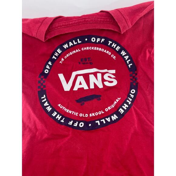 Vans Classic Fit Kids Logo T-Shirt Medium 10-12 Red White Blue - Picture 3 of 4